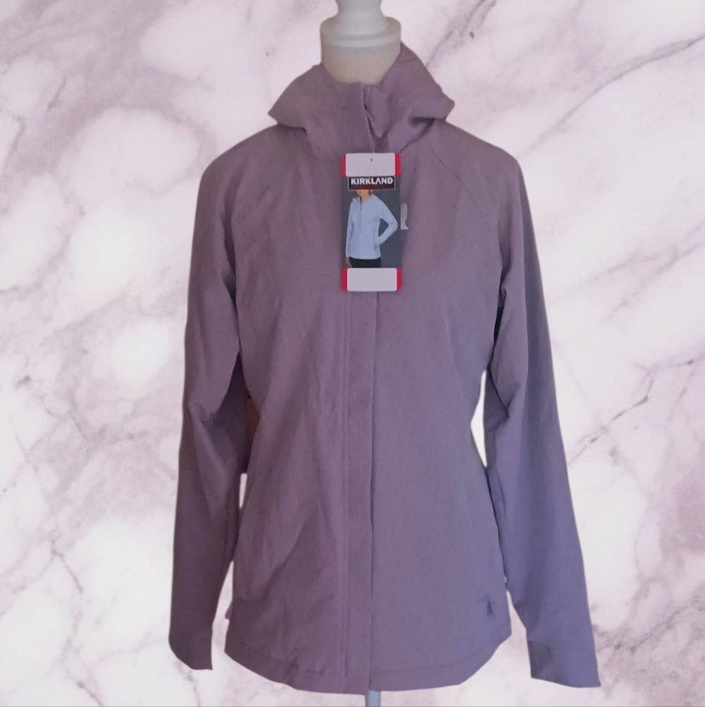 Kirkland Signature Hooded Jacket Lavender Fleece Lining Zipper Front Size S/P/CH